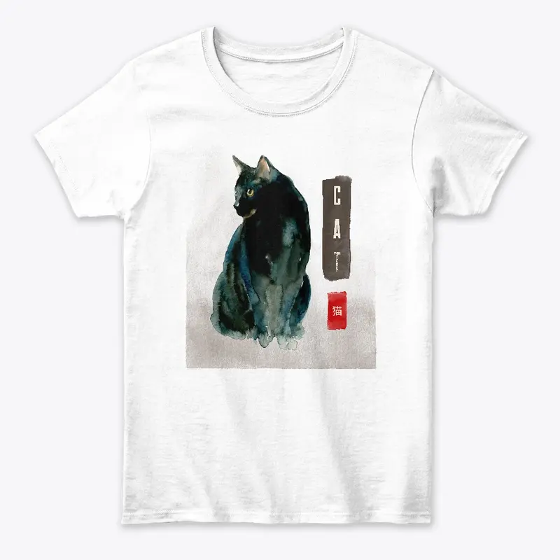 Sumi-e black cat T-Shirt