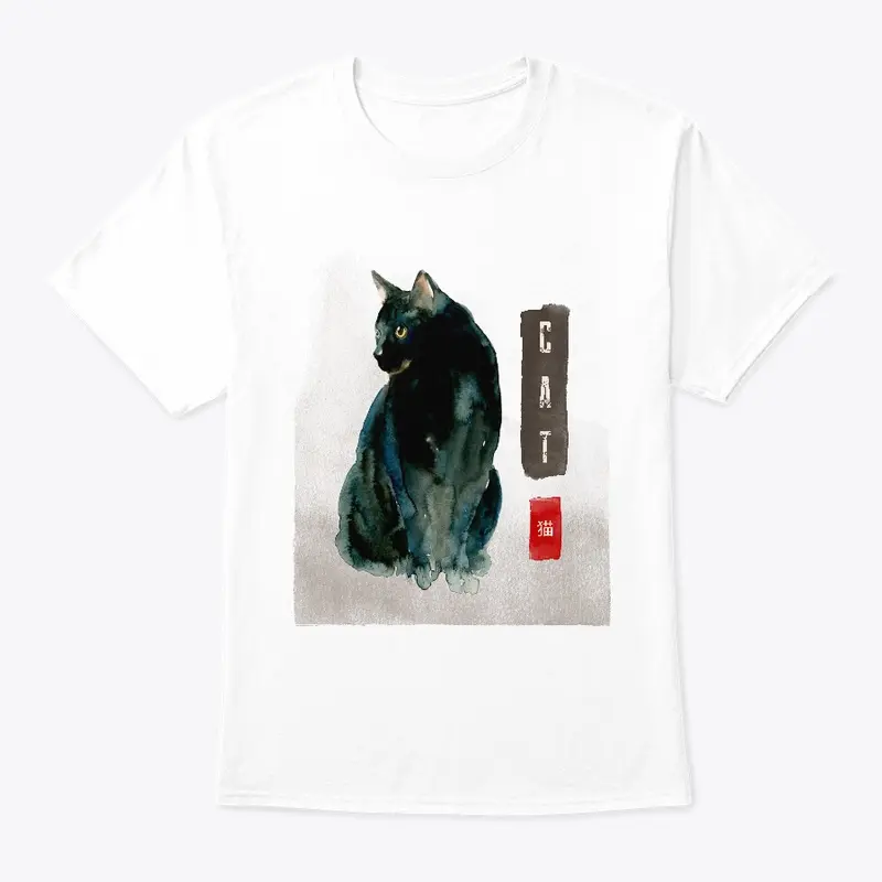 Sumi-e black cat T-Shirt